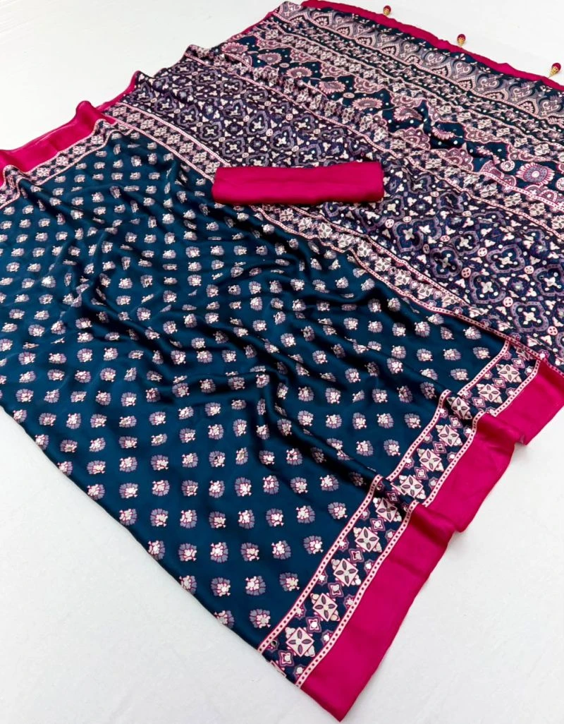 Lux Vol 43 Pure Modal with Mirror Work Saree Collection