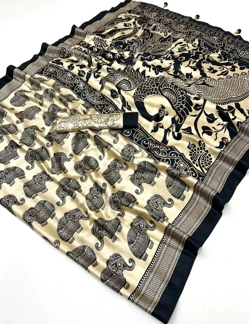 Lux Vol 44 Semi Modal Ajarkh Printed Saree Collection