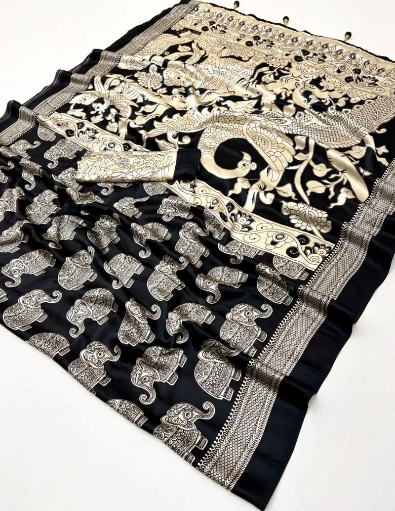 Lux Vol 44 Semi Modal Ajarkh Printed Saree Collection