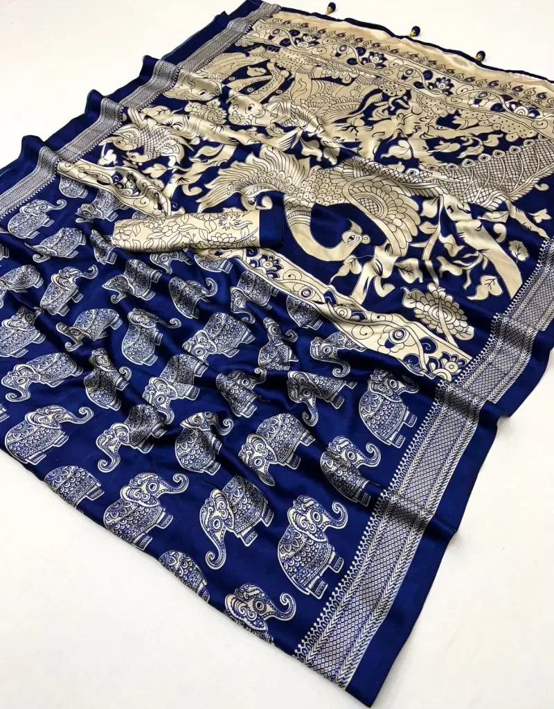 Lux Vol 44 Semi Modal Ajarkh Printed Saree Collection