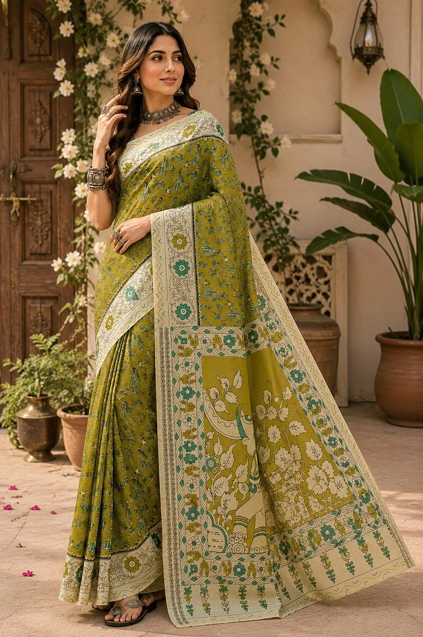 Meera 346 Linen Digital Printed Saree Collection