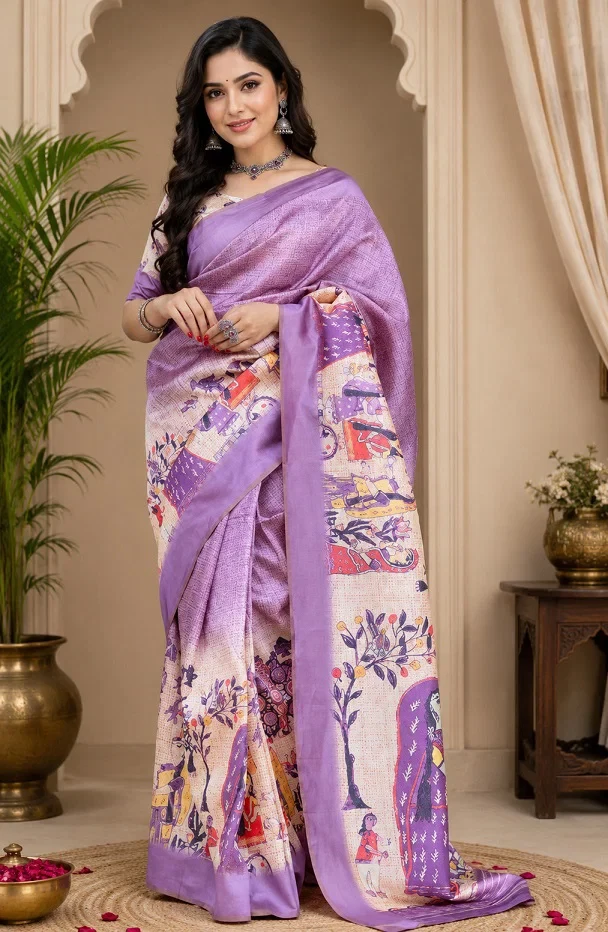Meera 352 Chanderi Cotton Digital Printed Ready to Wear Saree