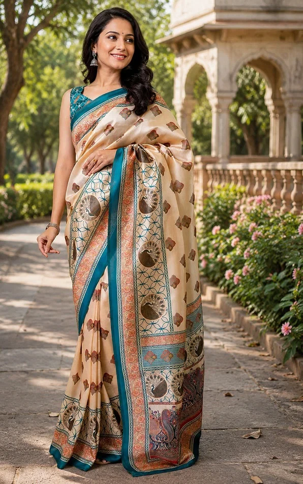 Meera 352 Chanderi Cotton Digital Printed Ready to Wear Saree