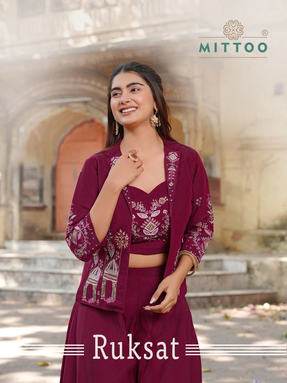 MITTOO RUKSAT Mul Chanderi Kurti Set
