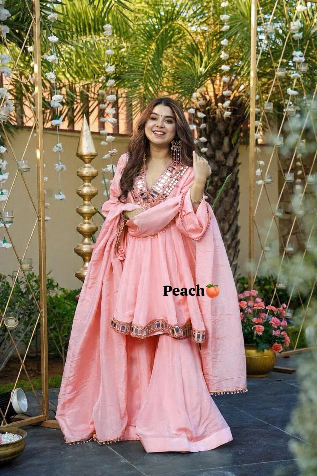 Mom & Kids Chinon Silk Festive Combo Set