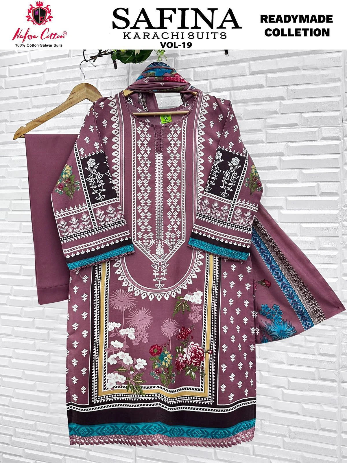 NAFISHA COTTEN SAFINA KARACHI VOL 19 Printed Suit Set