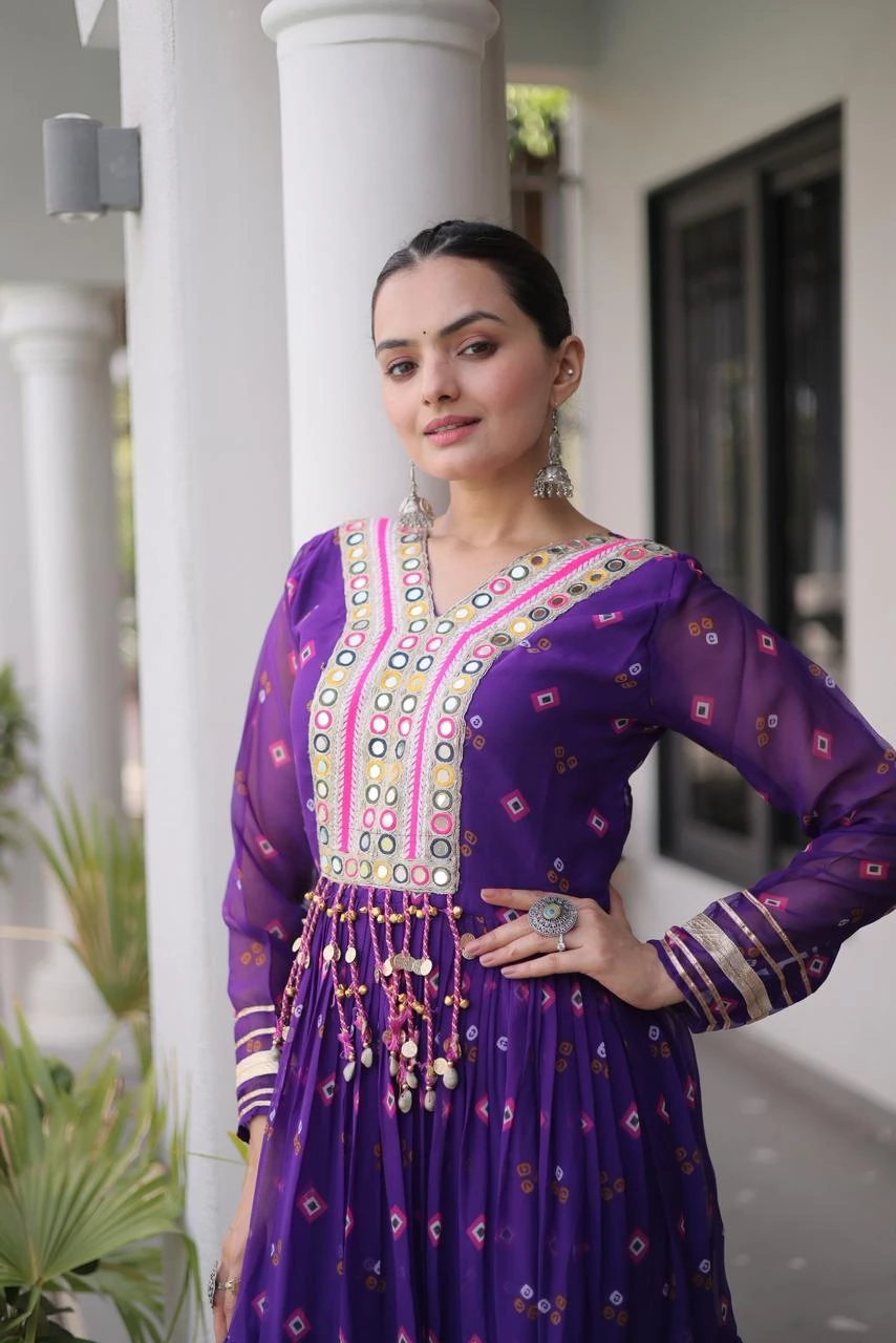 Navratri 2026 Laheriya Patchwork Gown