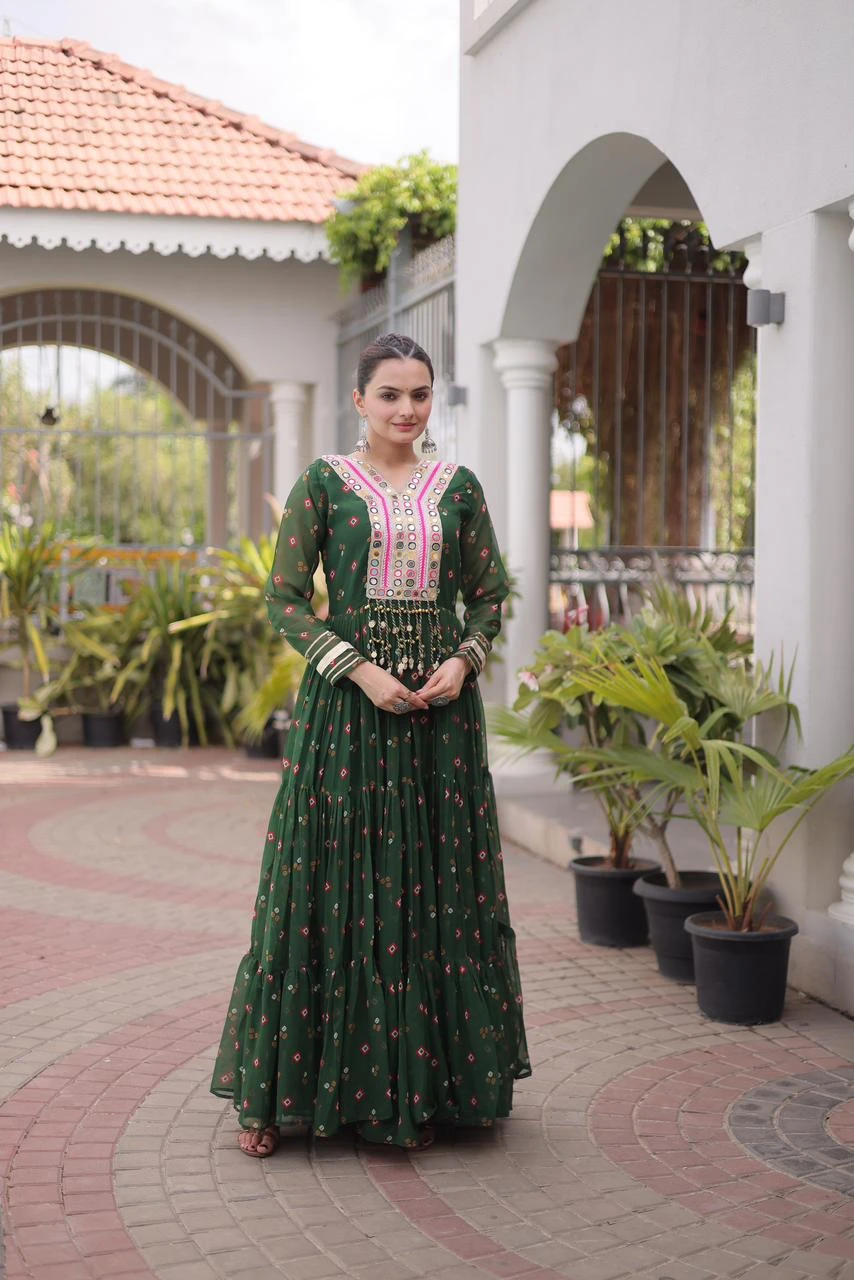 Navratri 2026 Laheriya Patchwork Gown