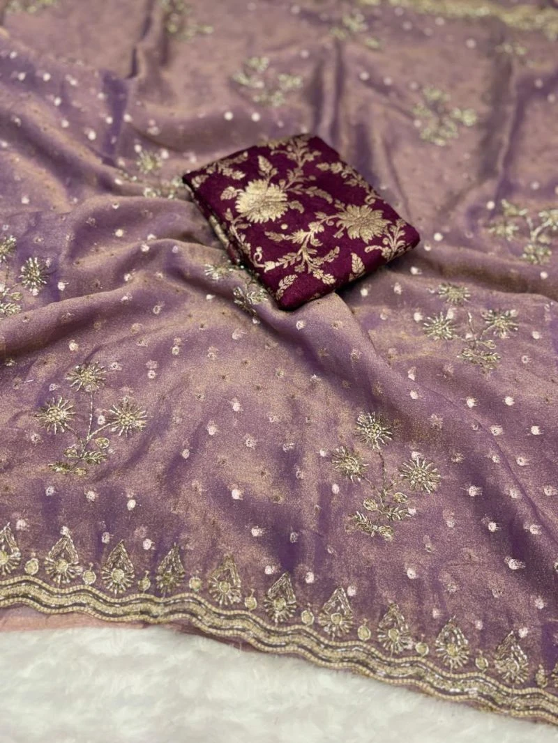 Nc Butti Ah Nc Moss Embroidered Saree Collection
