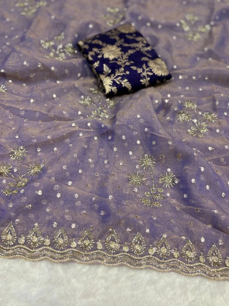 Nc Butti Ah Nc Moss Embroidered Saree Collection
