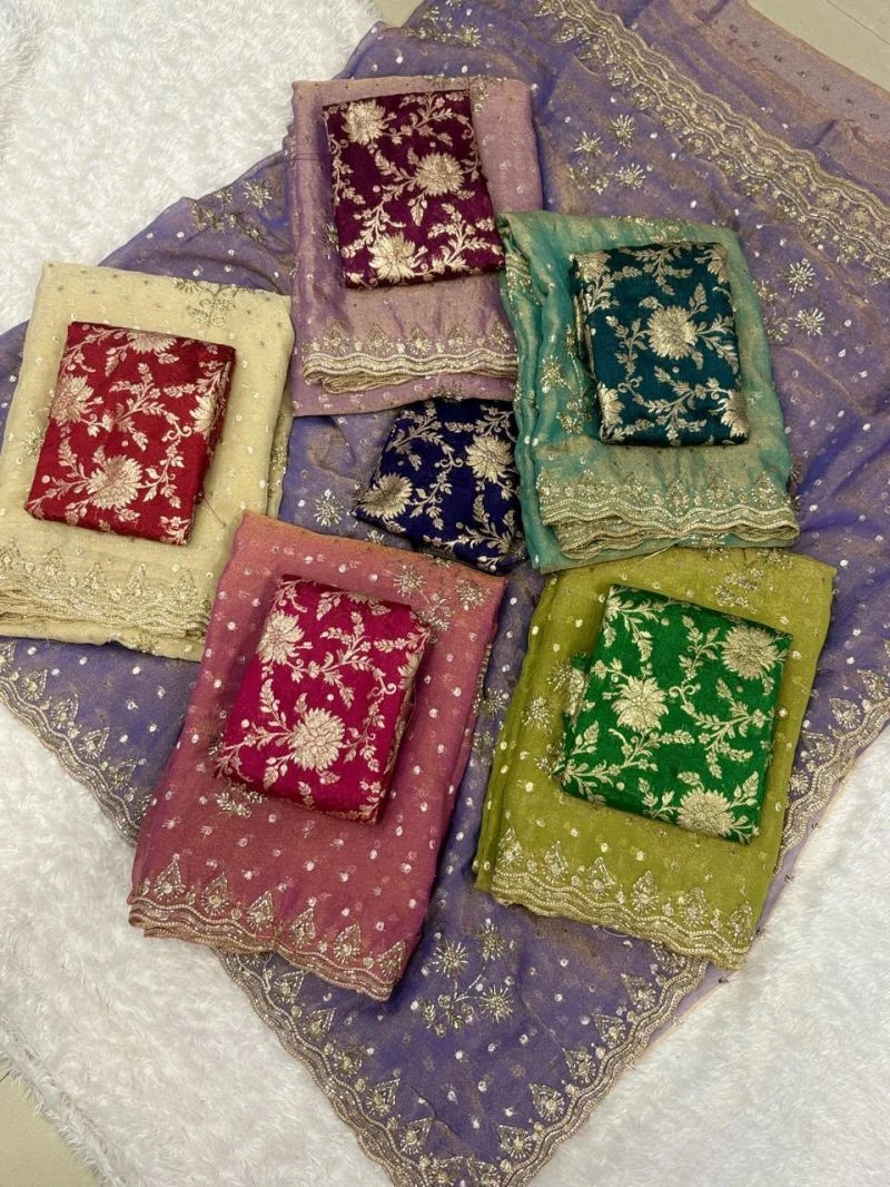 Nc Butti Ah Nc Moss Embroidered Saree Collection