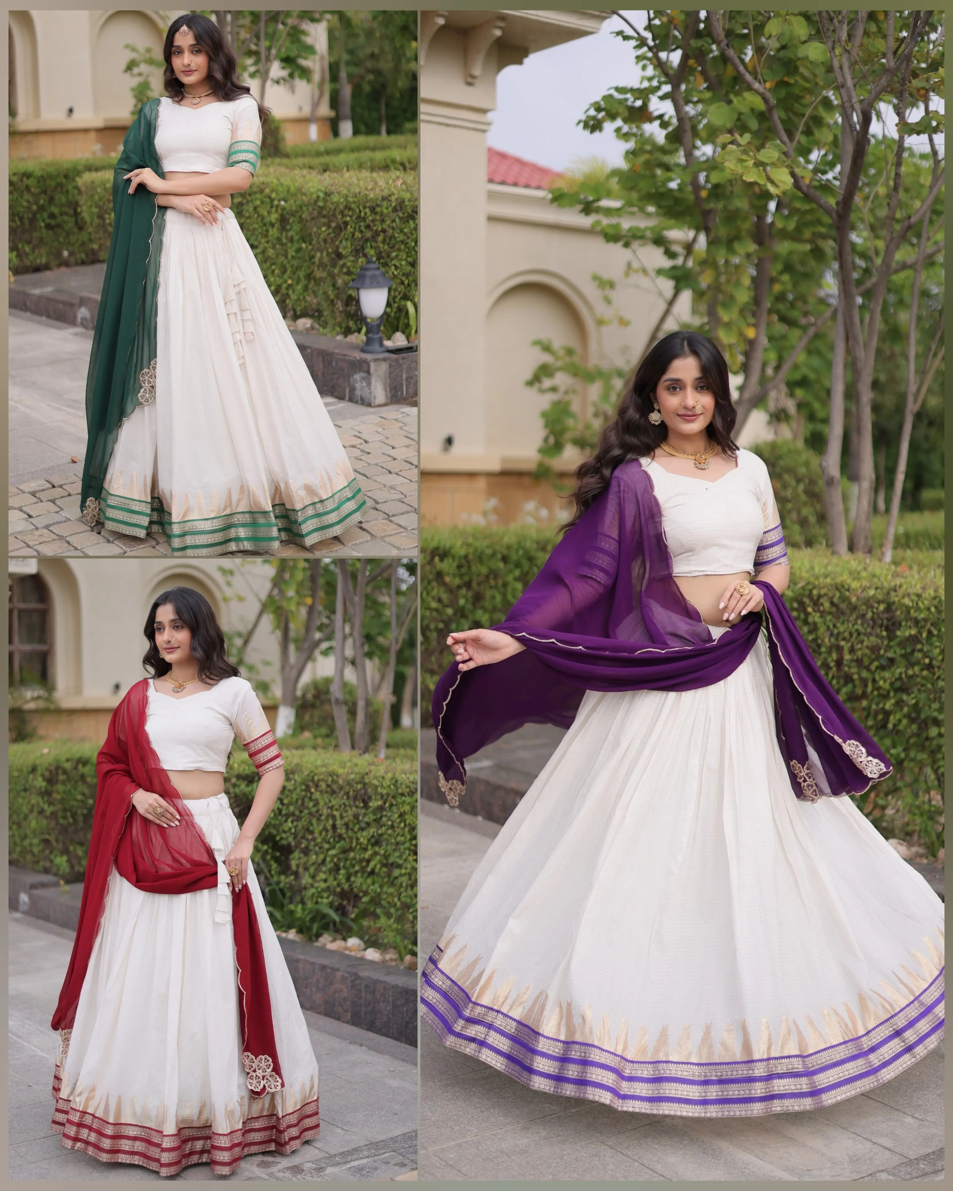 Onam Special Premium Viscose Jacquard Lehenga Choli Set