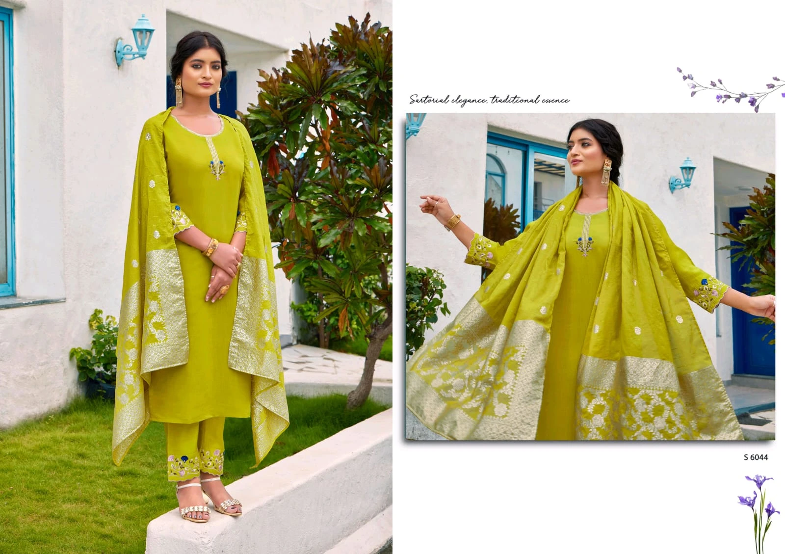 PARTHIVI Premium Silk 3 Piece Suit Set