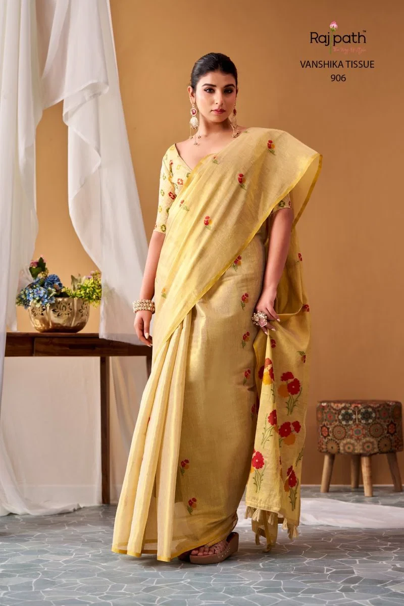 Rajpath Vanshika Tissue Silk Zari Weaving Saree Collection