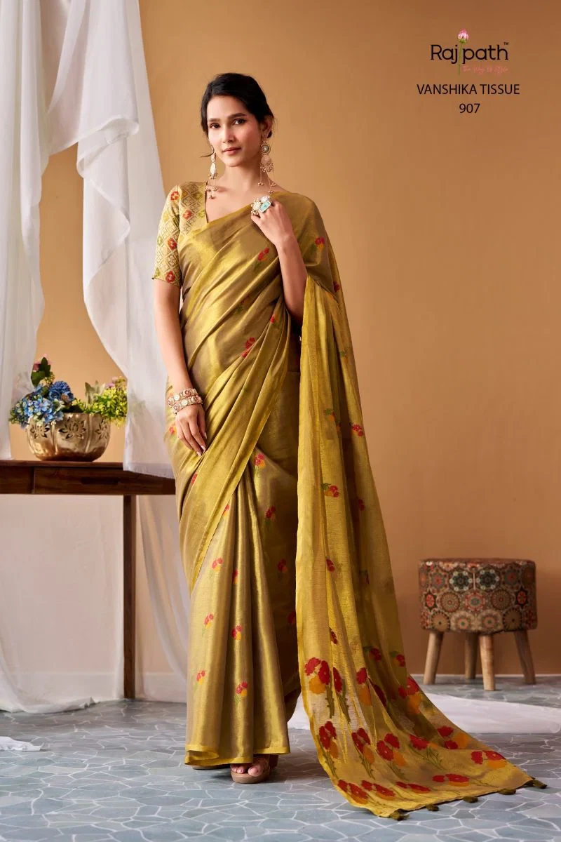 Rajpath Vanshika Tissue Silk Zari Weaving Saree Collection