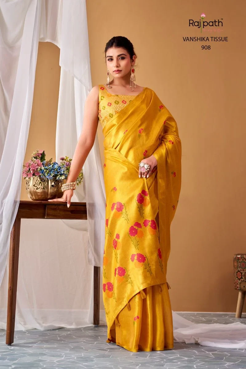 Rajpath Vanshika Tissue Silk Zari Weaving Saree Collection