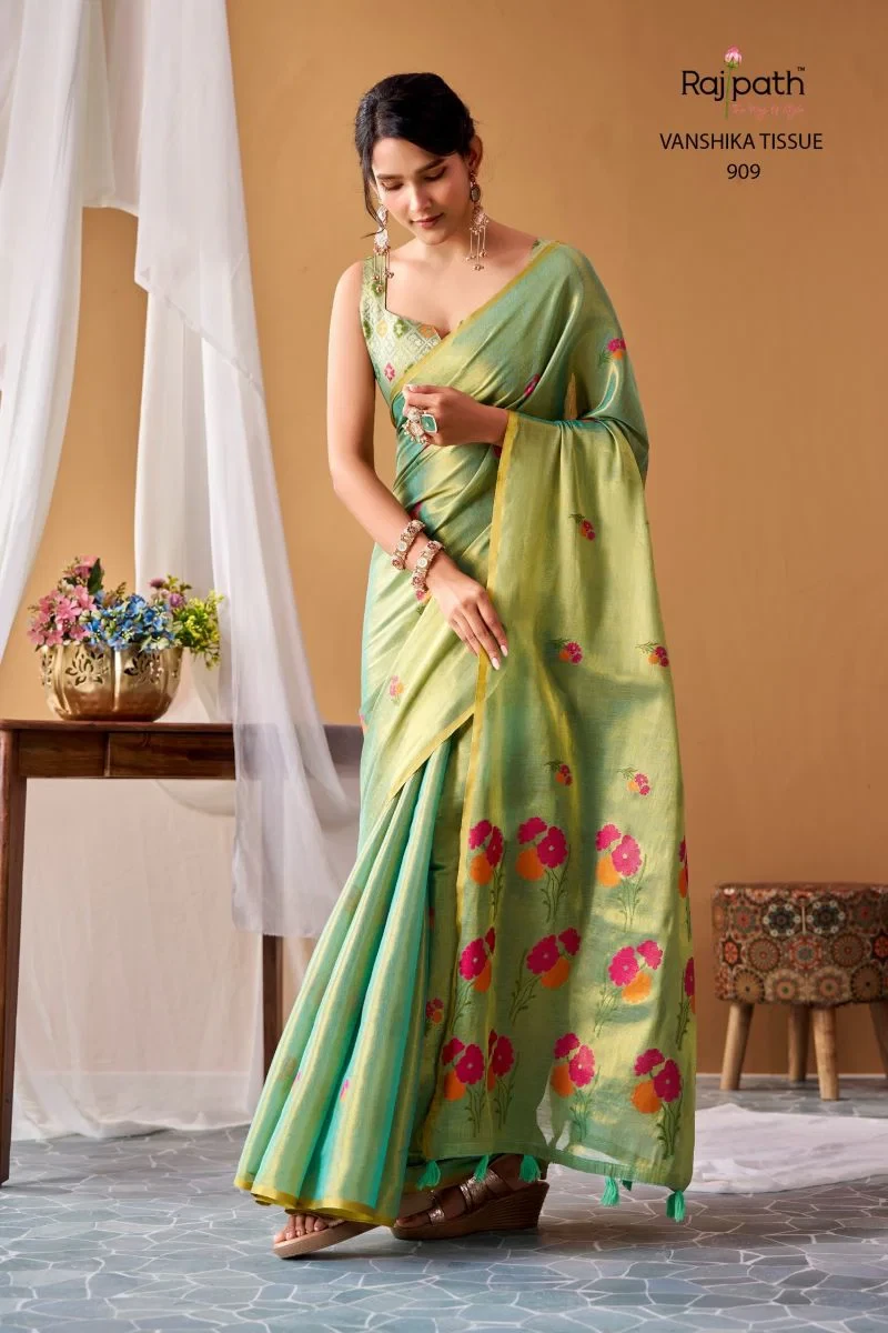 Rajpath Vanshika Tissue Silk Zari Weaving Saree Collection