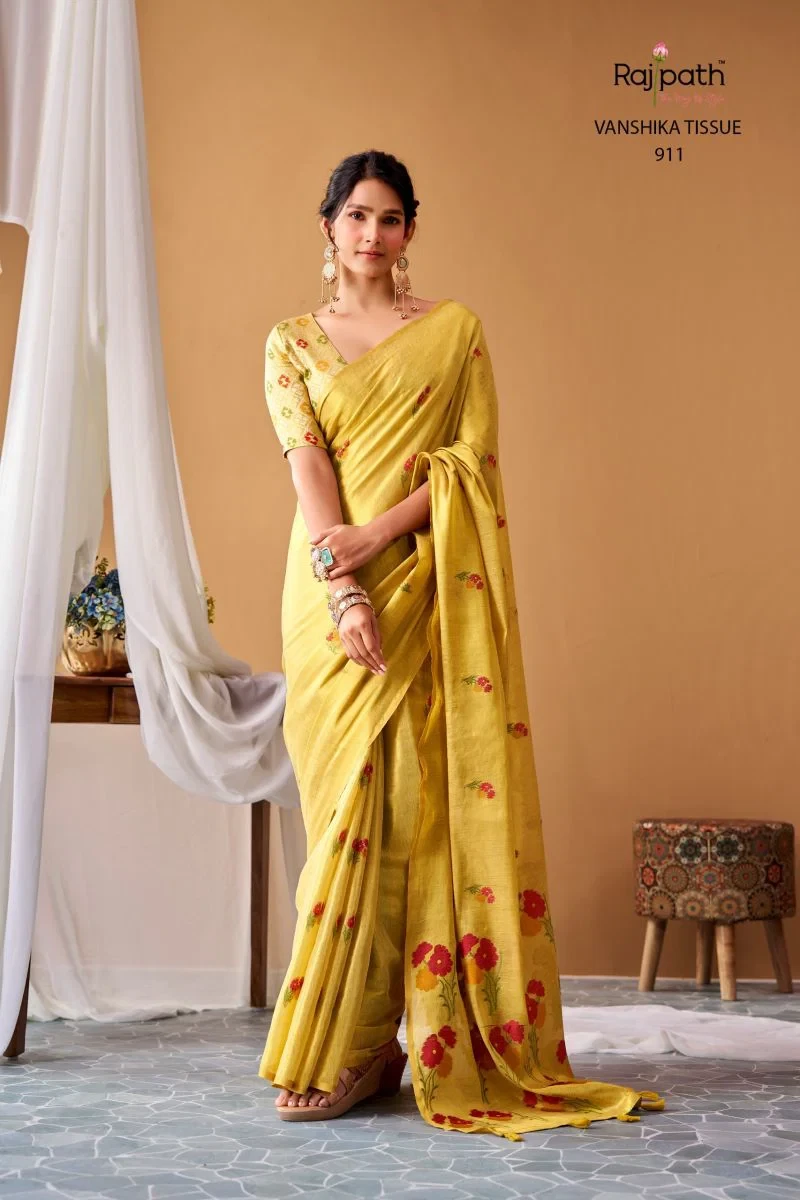 Rajpath Vanshika Tissue Silk Zari Weaving Saree Collection