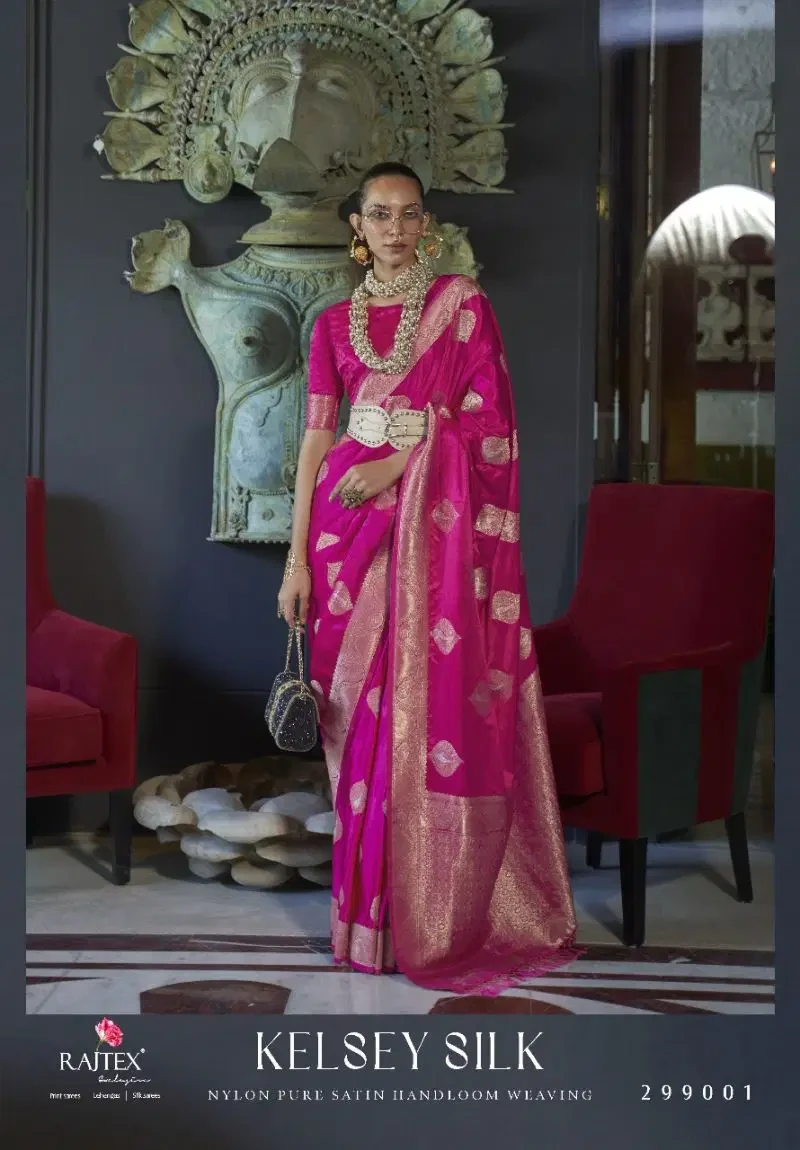 Rajtex Kelsey Silk Nx Satin Handloom Weaving Saree Collection