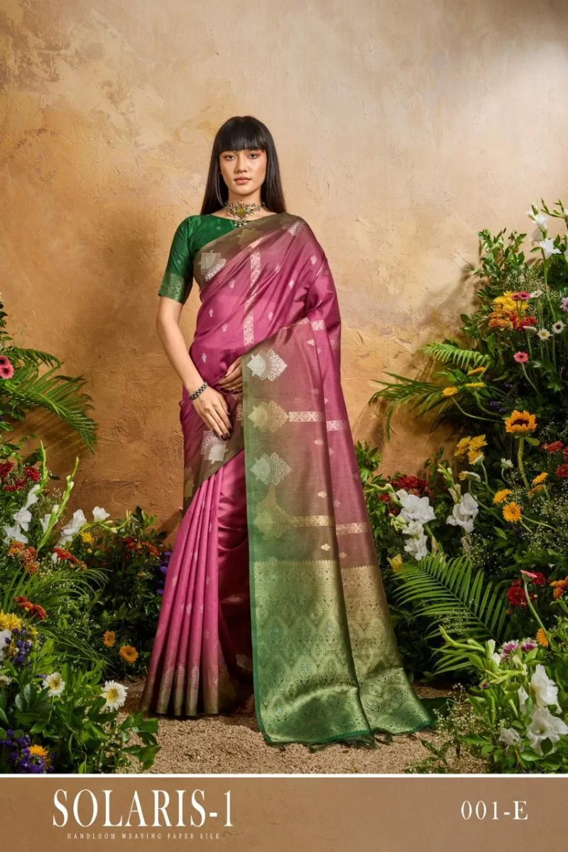 Rajtex Solarish Vol 1 Paper Silk Handloom Weaving Saree Collection