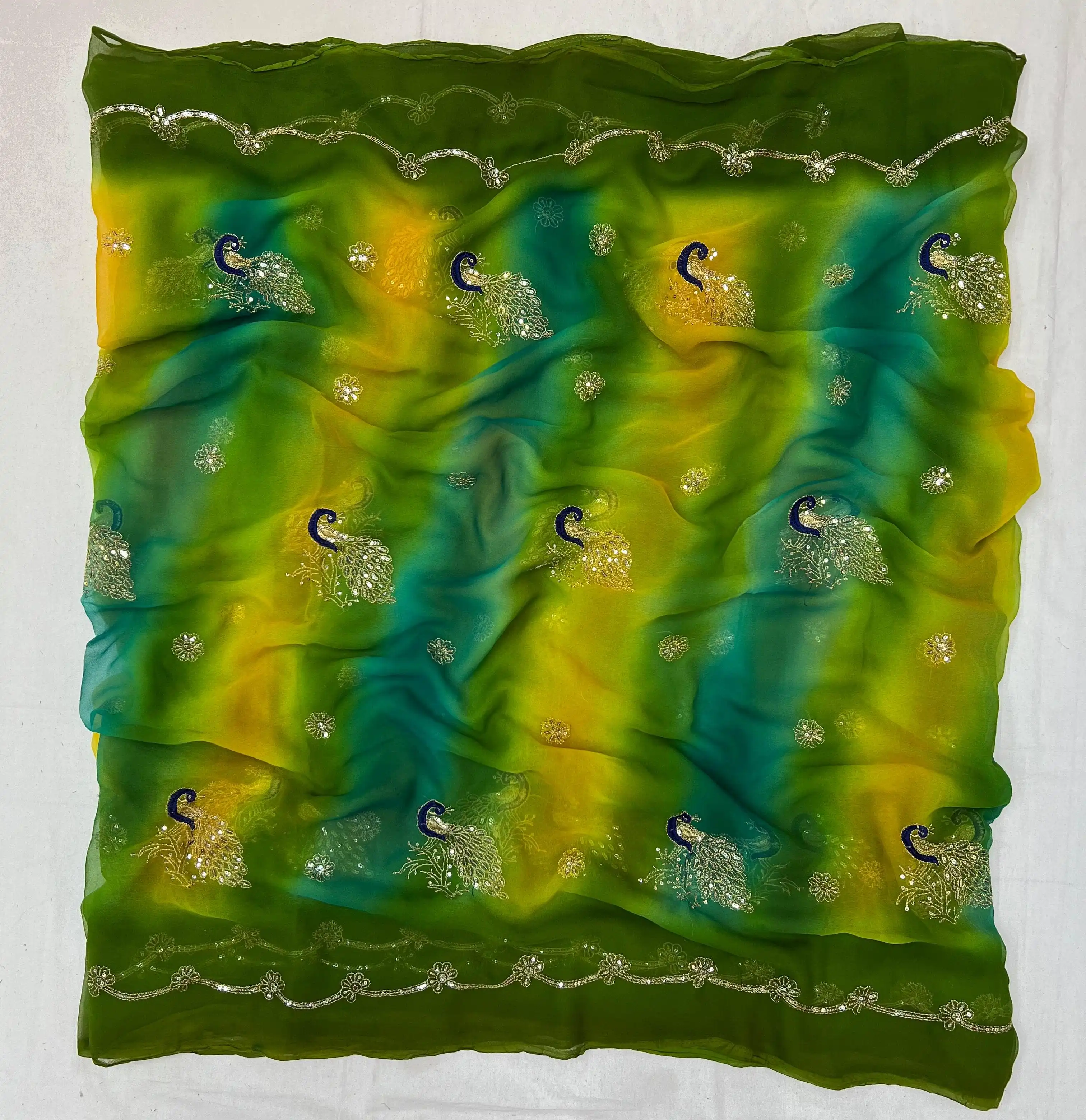 Rajwadi Original Thakur Ji Georgette Saree
