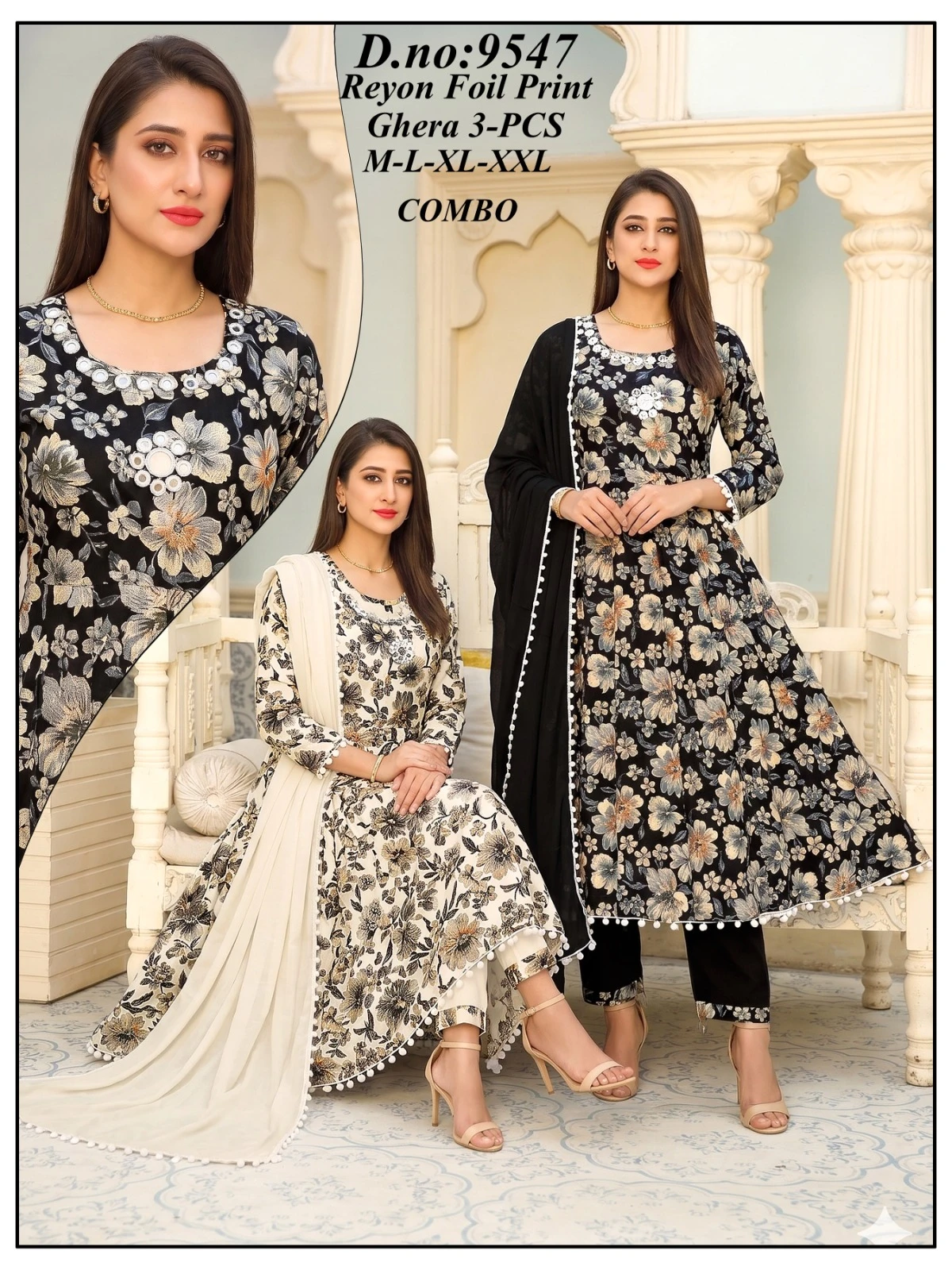 Rayon Foil Prints 3 Piece Suit Set