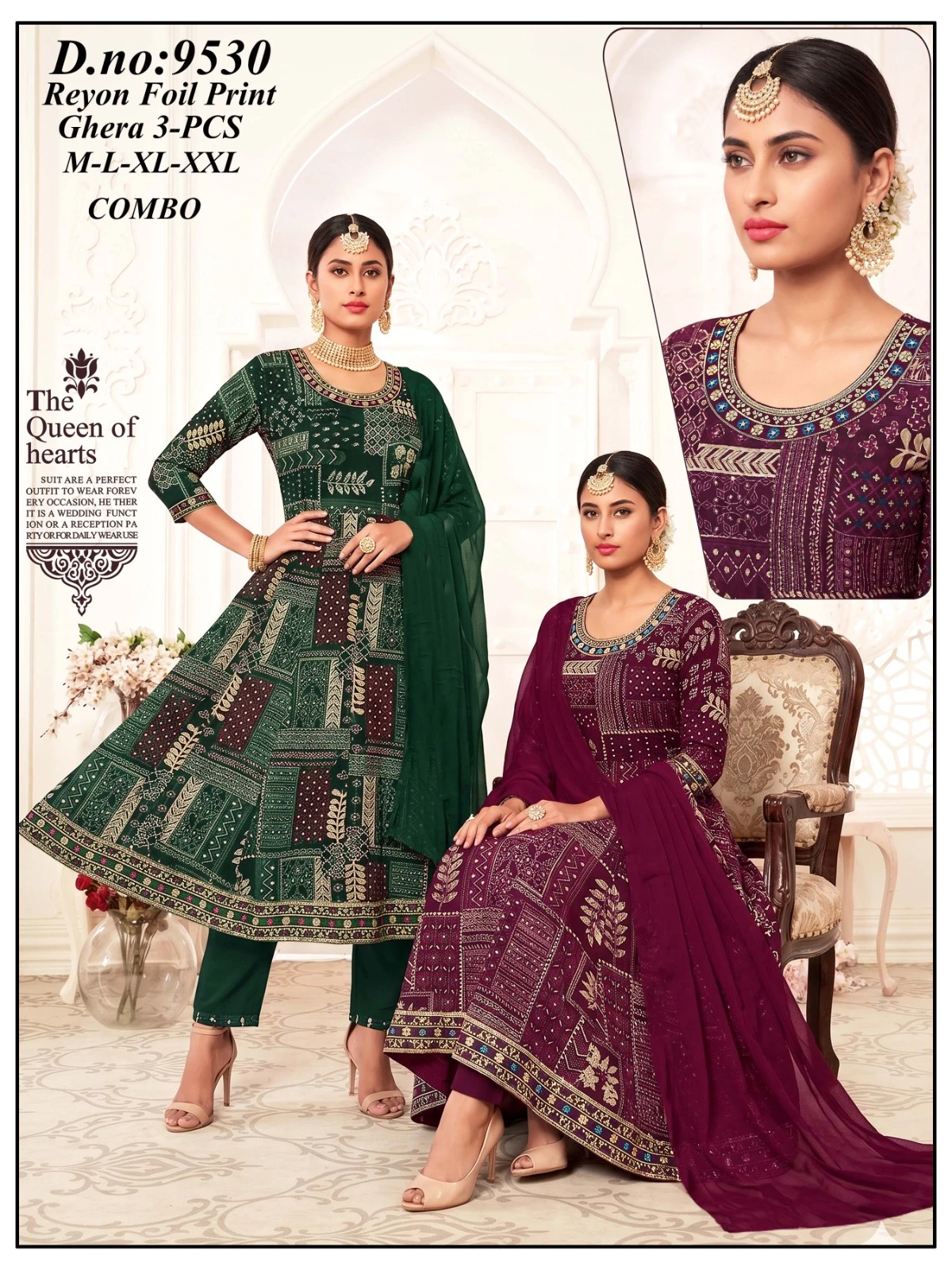 Rayon Foil Prints 3 Piece Suit Set