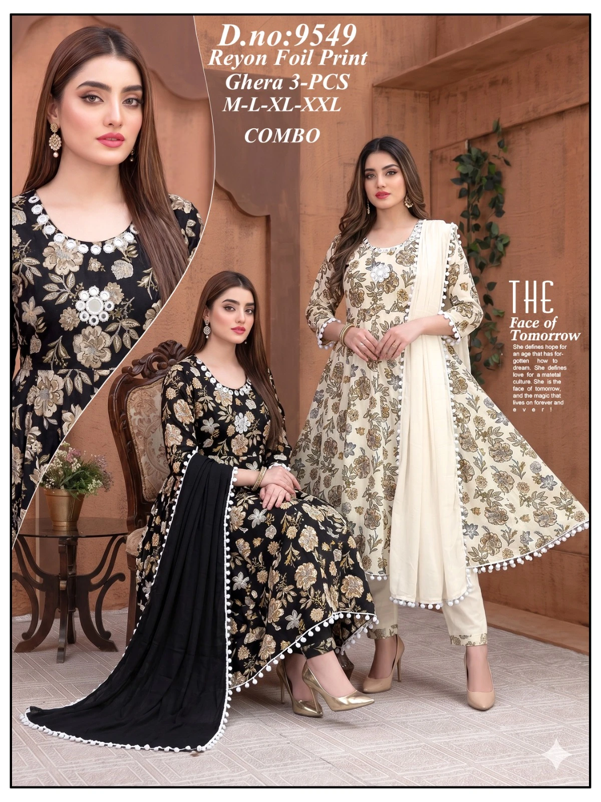 Rayon Foil Prints 3 Piece Suit Set