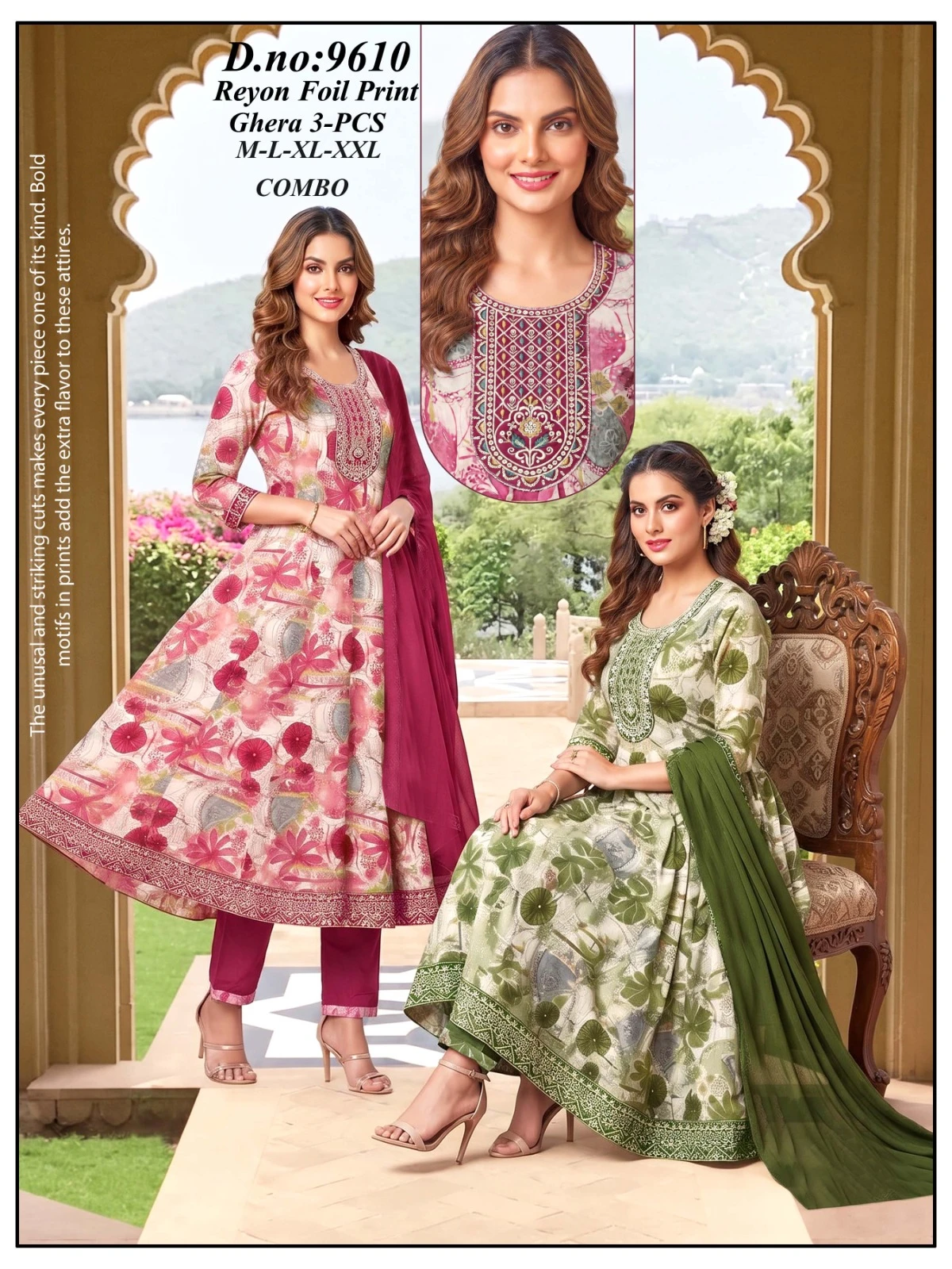 Rayon Foil Prints 3 Piece Suit Set