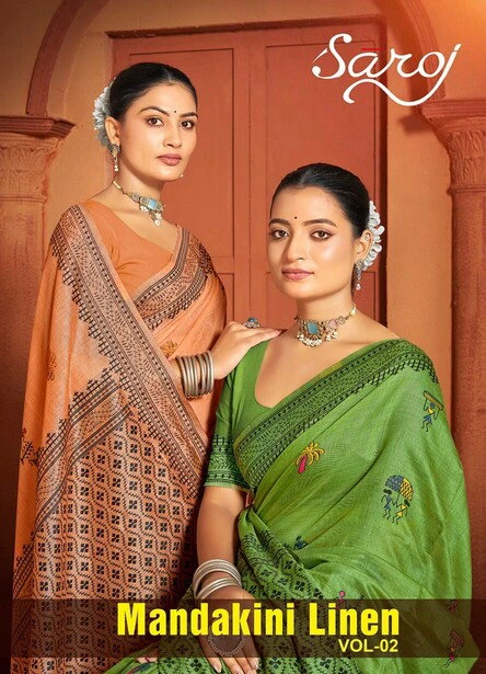 Saroj Mandakini Linen Vol 2 Linen Saree Collection