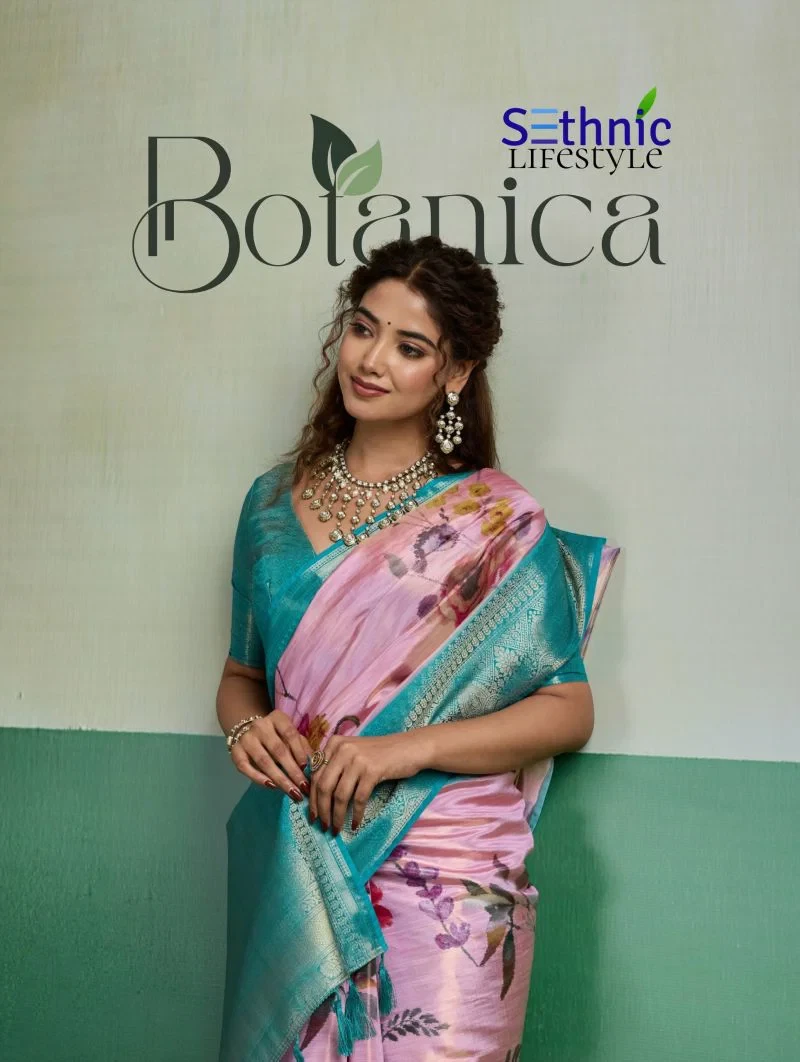 Sethnic Botanica Kanjivram Tissue Silk Floral Digital Printed Saree Collection