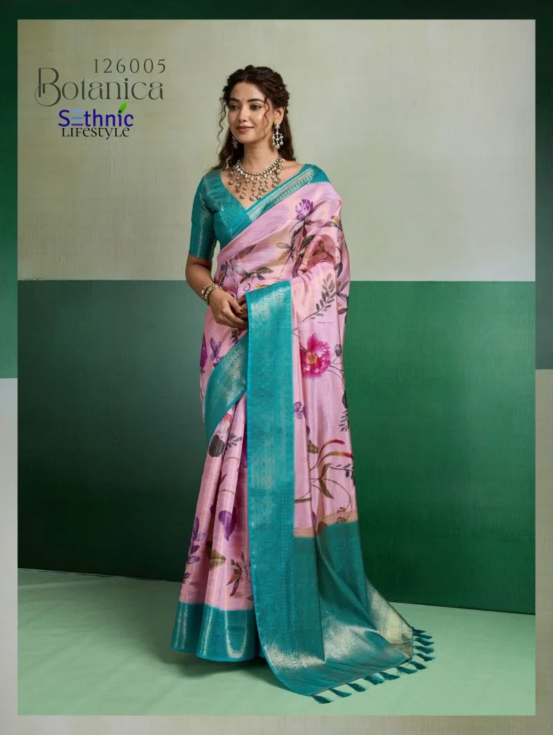 Sethnic Botanica Kanjivram Tissue Silk Floral Digital Printed Saree Collection