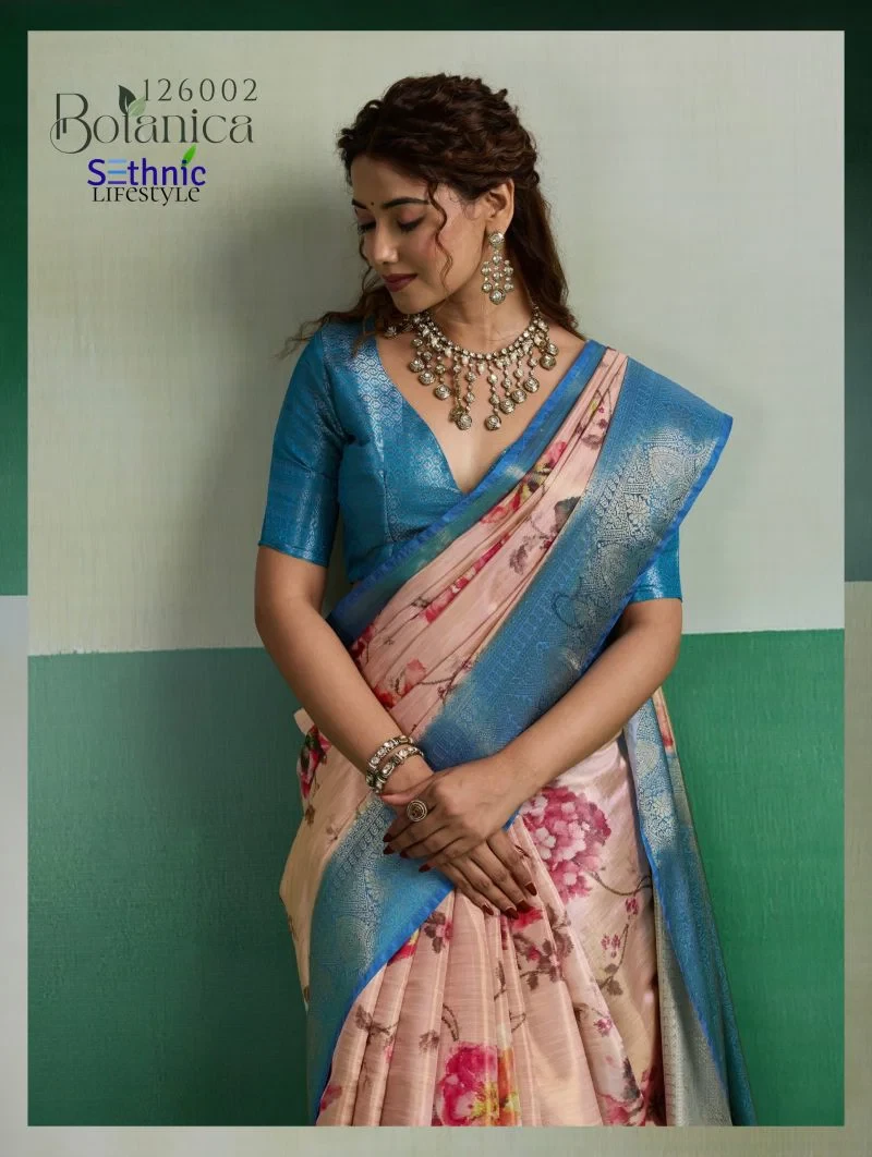 Sethnic Botanica Kanjivram Tissue Silk Floral Digital Printed Saree Collection