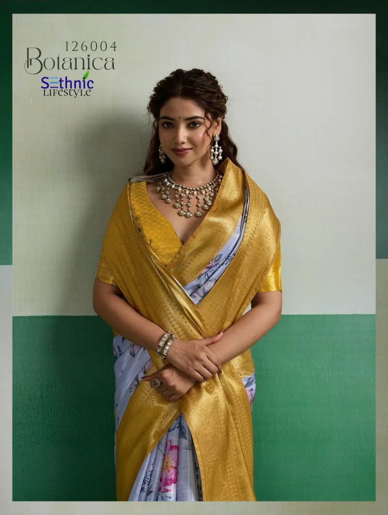 Sethnic Botanica Kanjivram Tissue Silk Floral Digital Printed Saree Collection