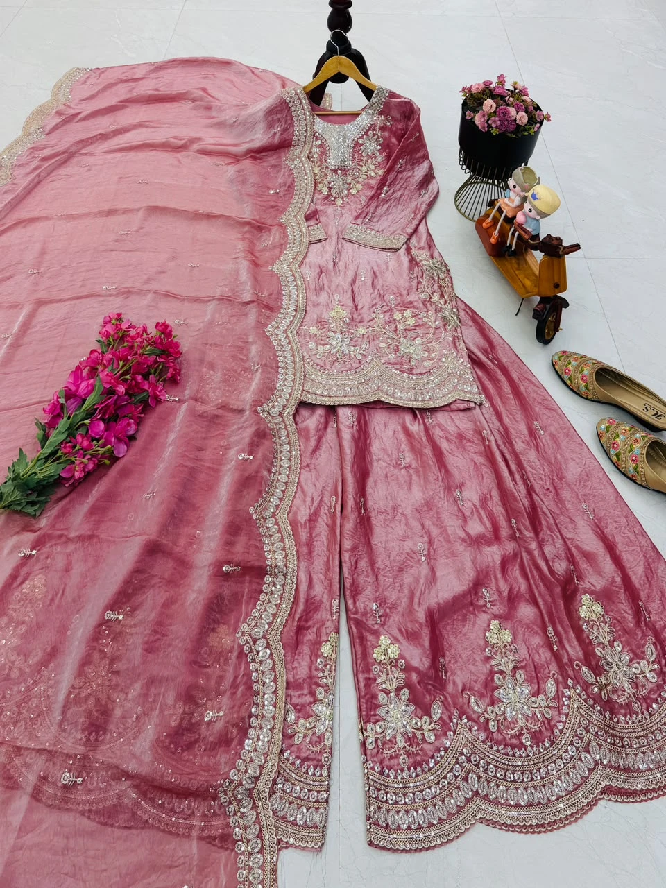Seven Horses Designer Party Sharara Suit & Dupatta Set