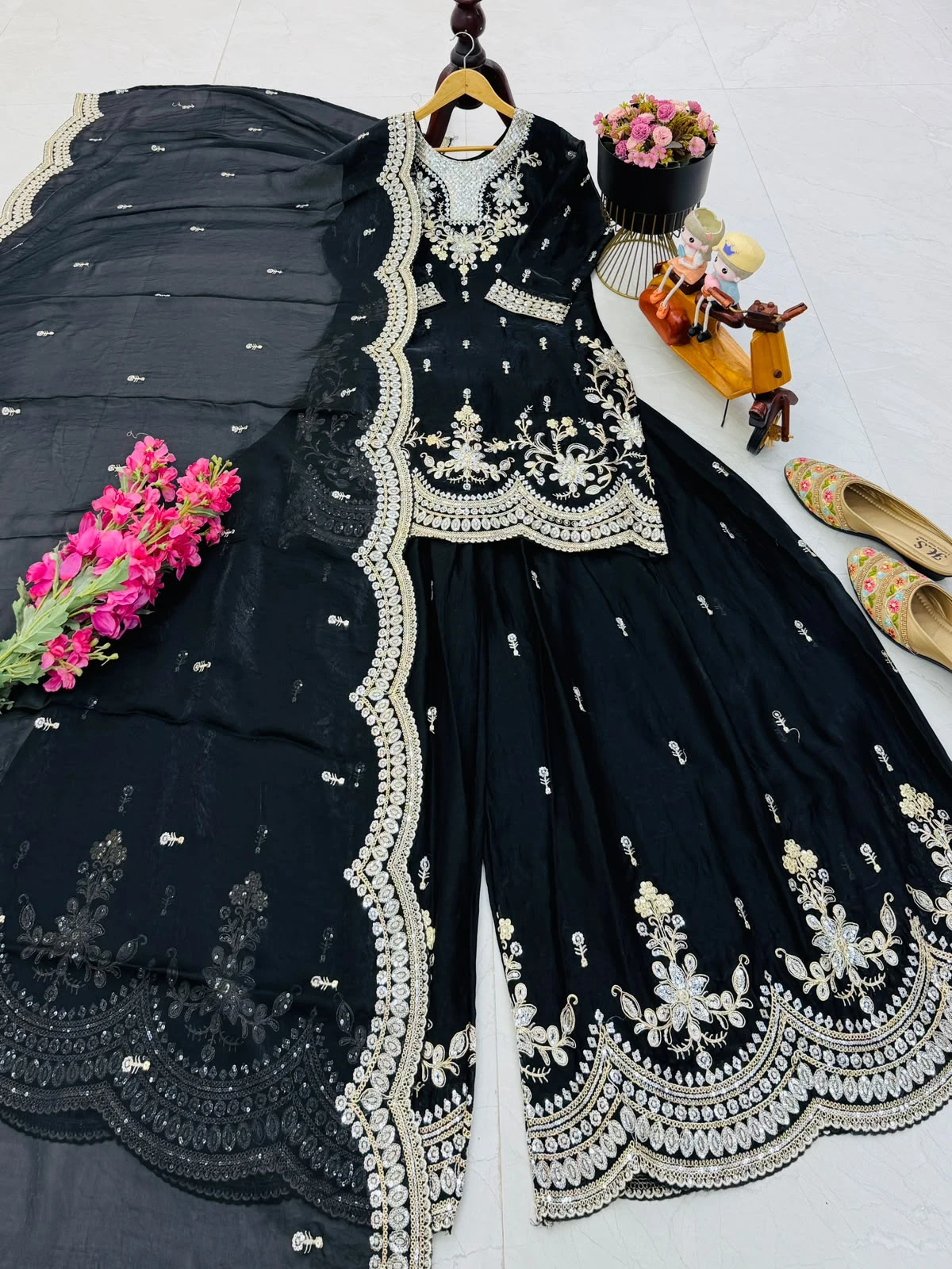 Seven Horses Designer Party Sharara Suit & Dupatta Set