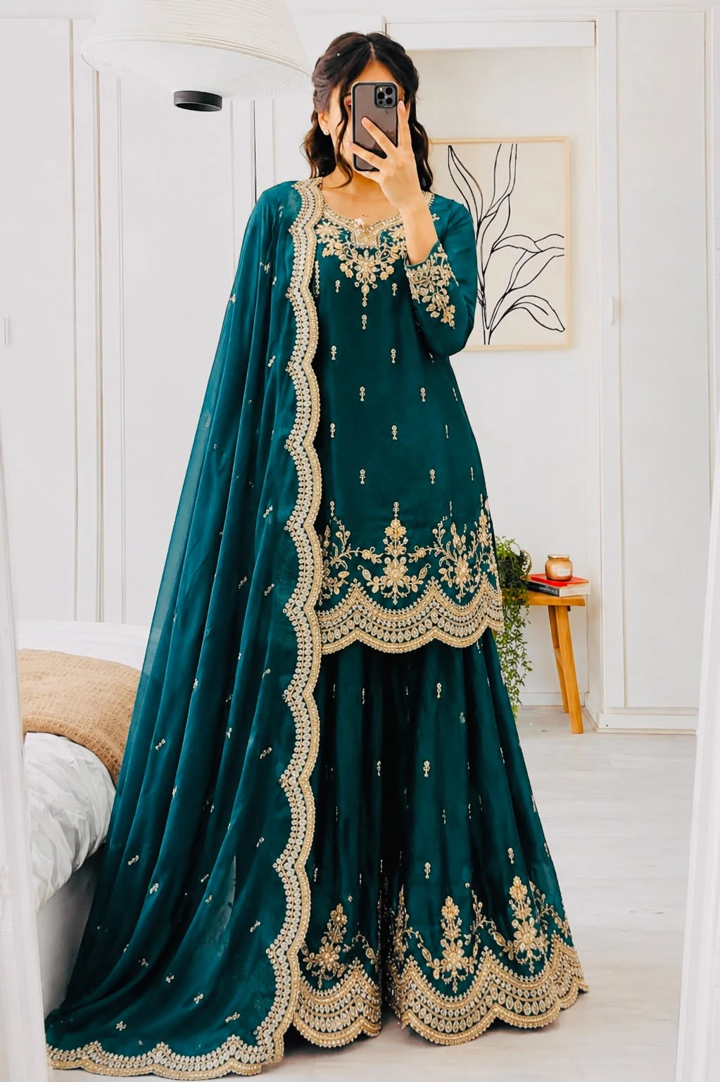 Seven Horses Designer Party Sharara Suit & Dupatta Set