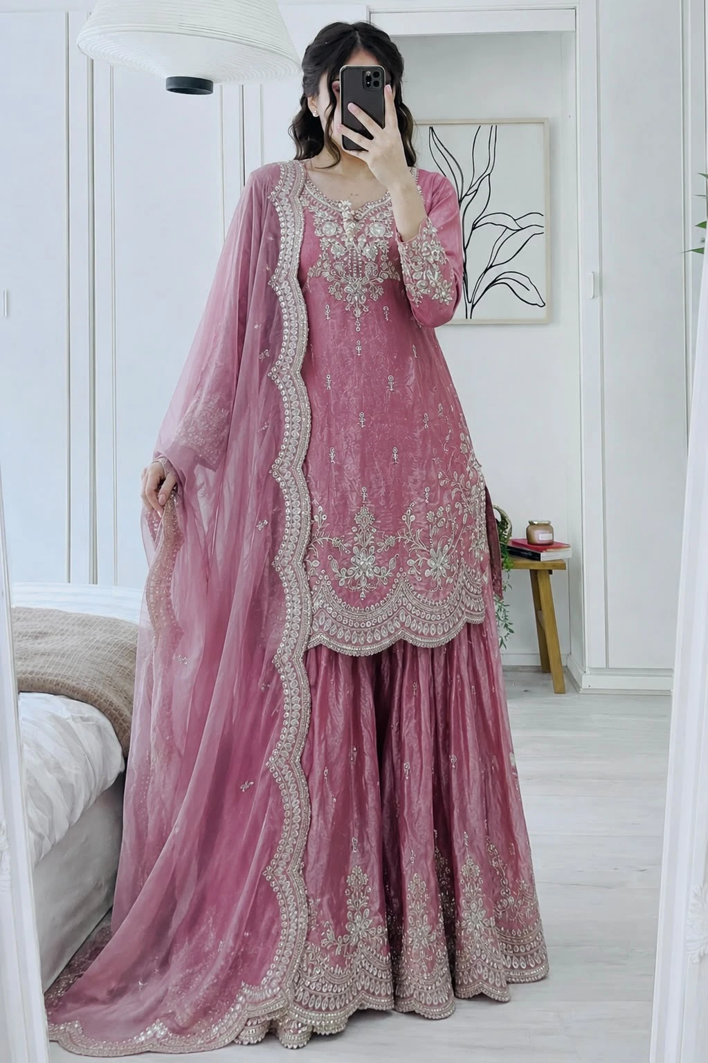 Seven Horses Designer Party Sharara Suit & Dupatta Set