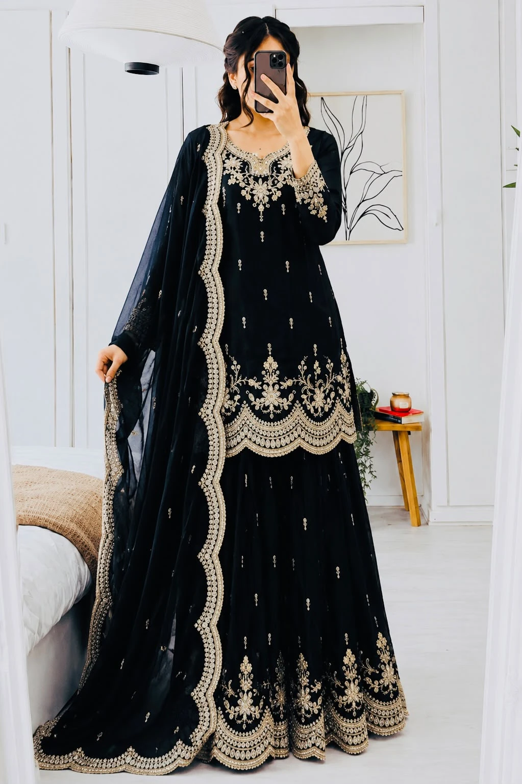 Seven Horses Designer Party Sharara Suit & Dupatta Set