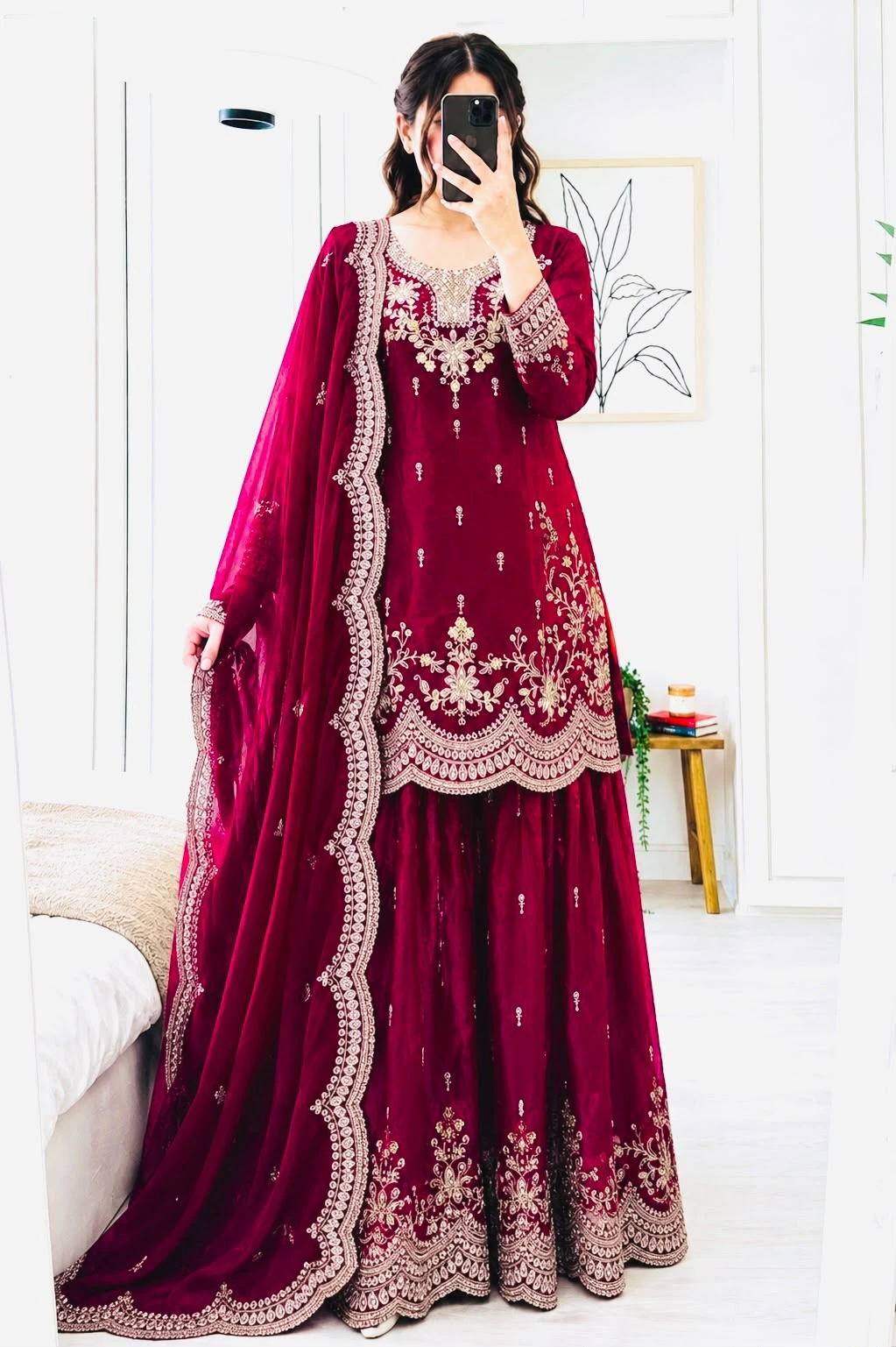 Seven Horses Designer Party Sharara Suit & Dupatta Set