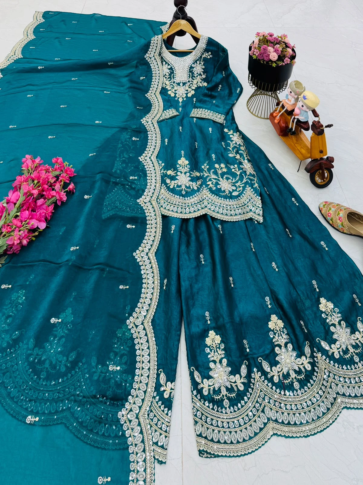 Seven Horses Designer Party Sharara Suit & Dupatta Set
