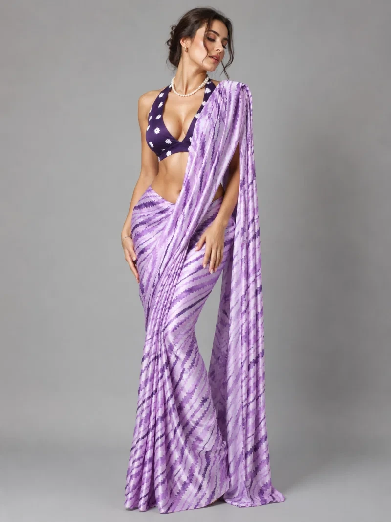 Sf Leheriya Japan Satin Leheriya Printed Saree Collection