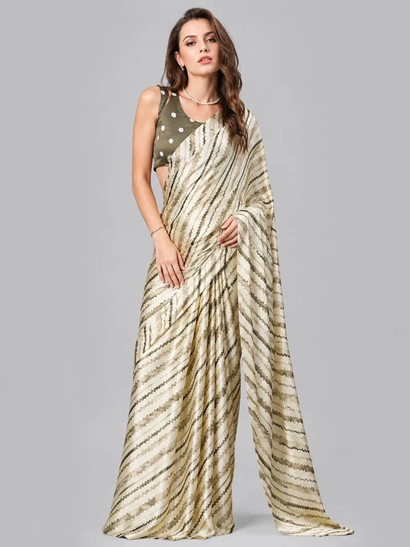Sf Leheriya Japan Satin Leheriya Printed Saree Collection