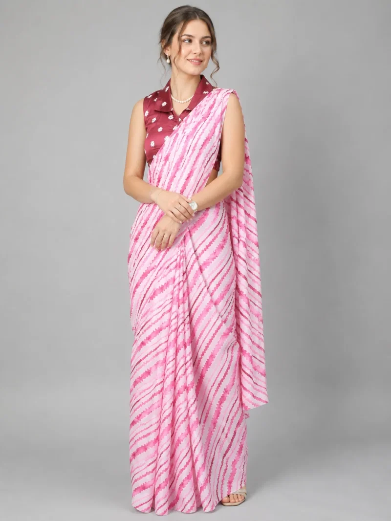 Sf Leheriya Japan Satin Leheriya Printed Saree Collection