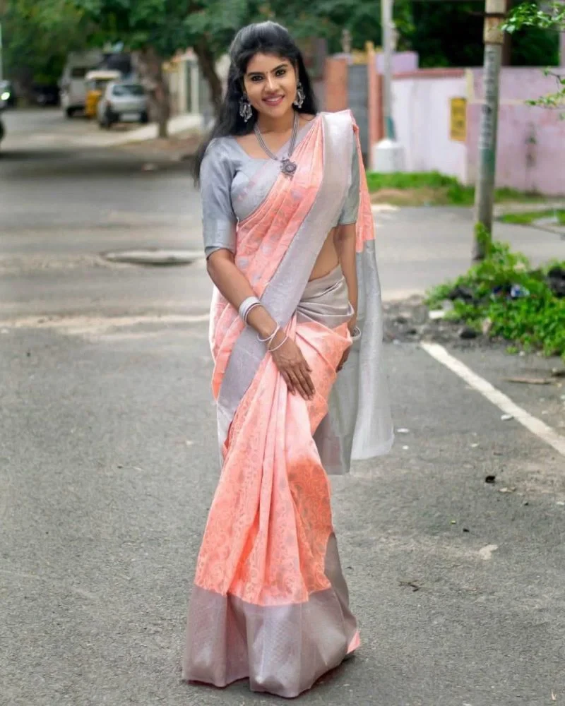Soft Silk 1034 Lichi Silk Jacquard Work Saree Collection