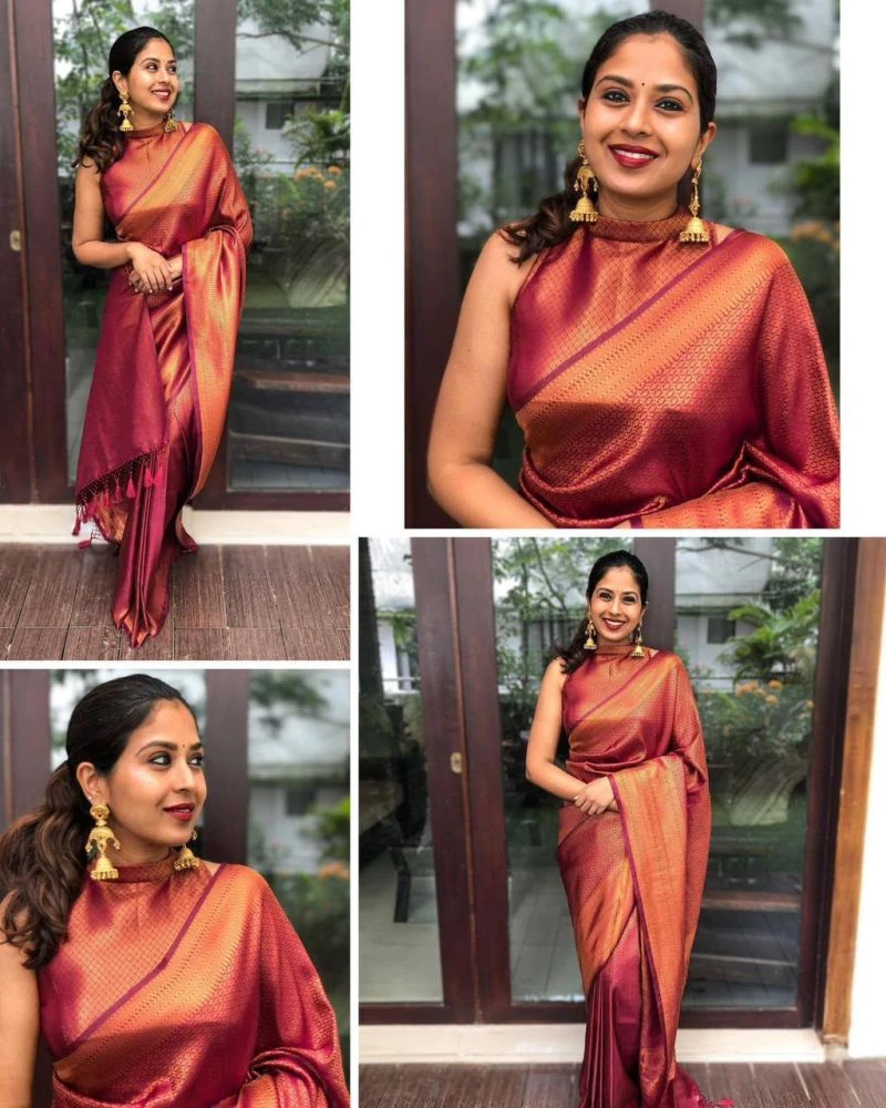 Soft Silk 4043 Lichi Silk Jacquard Work Saree Collection