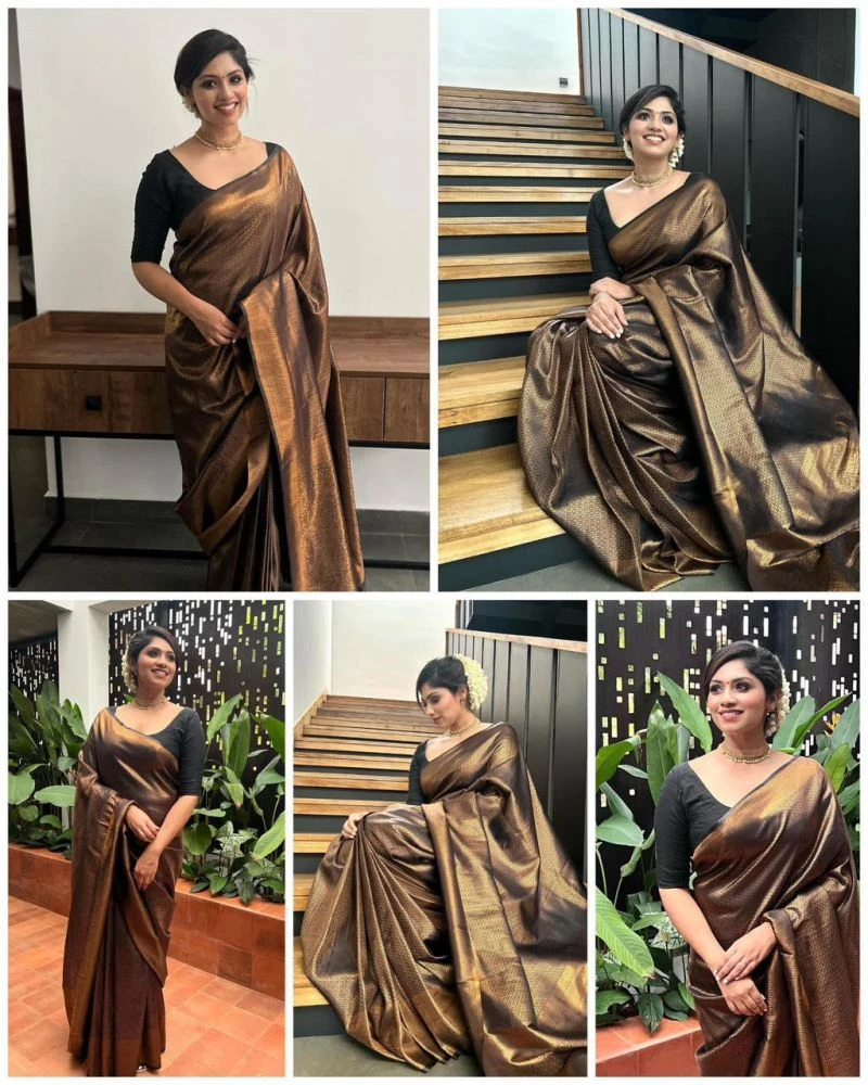 Soft Silk 4043 Lichi Silk Jacquard Work Saree Collection