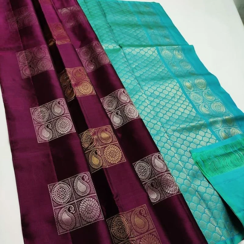Soft Silk 5018 Lichi Silk Jacquard Work Saree