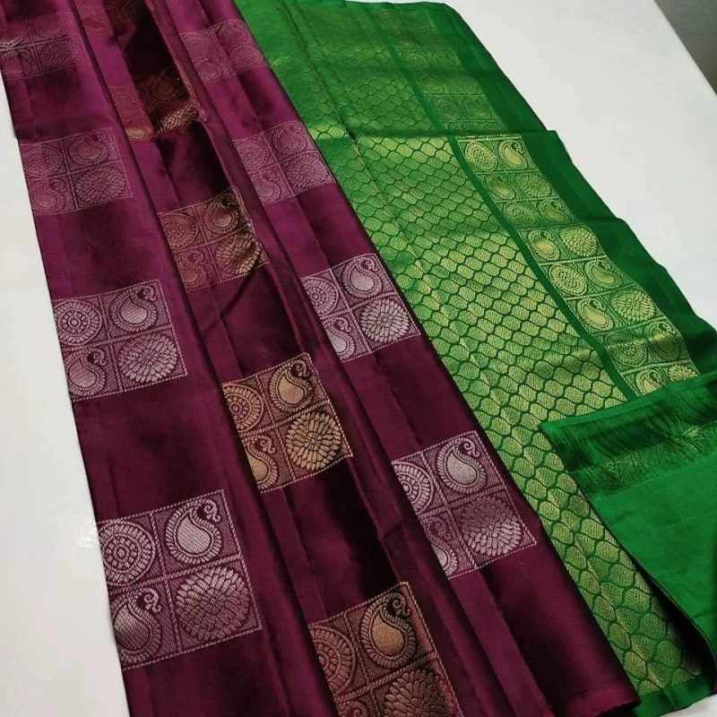 Soft Silk 5018 Lichi Silk Jacquard Work Saree