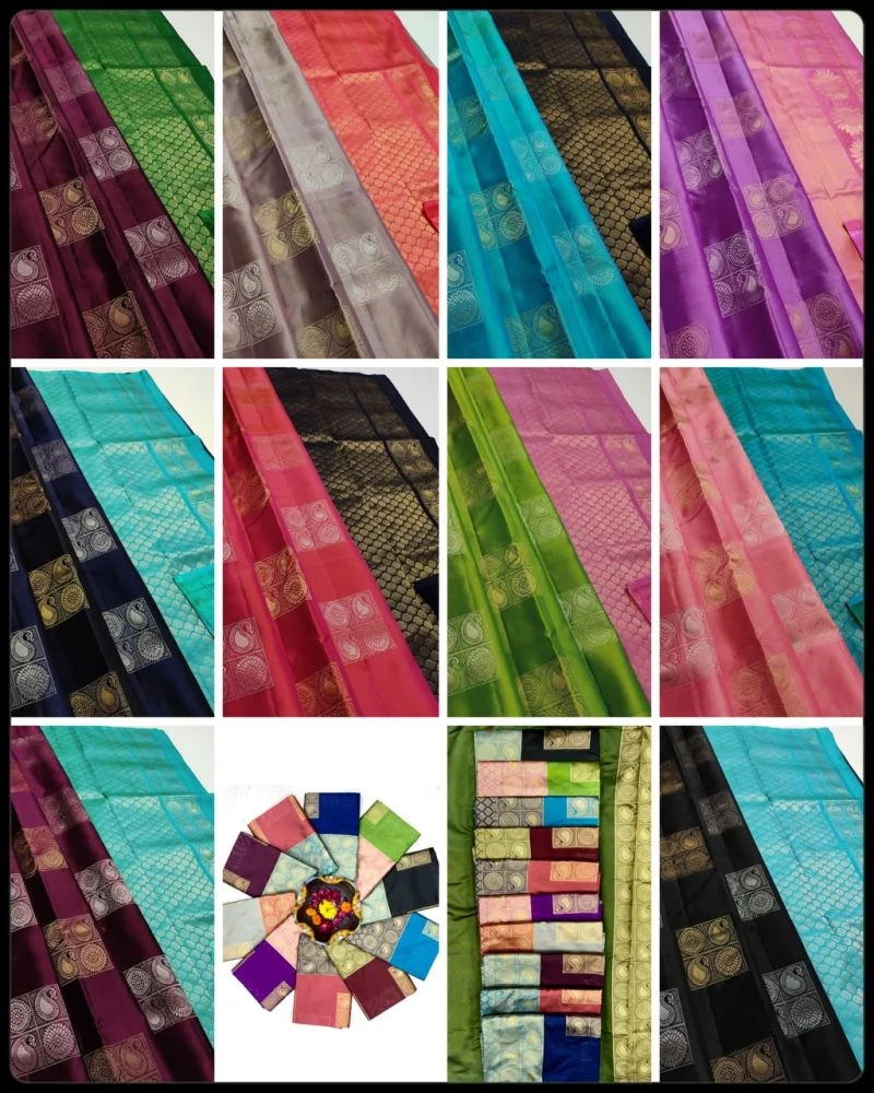 Soft Silk 5018 Lichi Silk Jacquard Work Saree